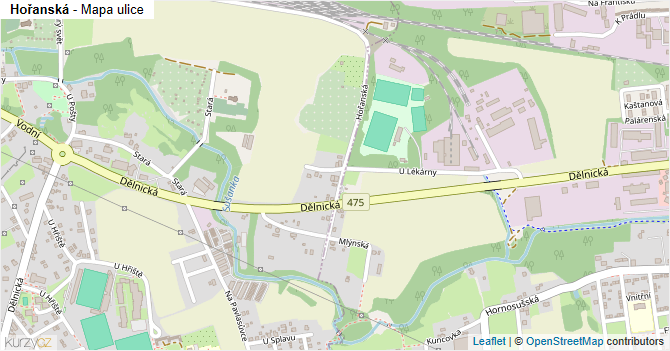 Hořanská - mapa ulice