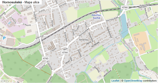 Hornosušská - mapa ulice