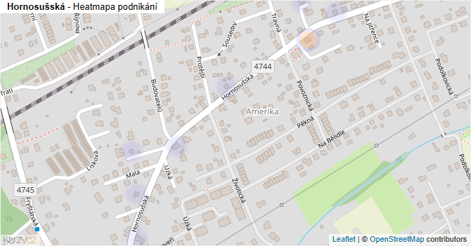 Hornosušská - mapa podnikání
