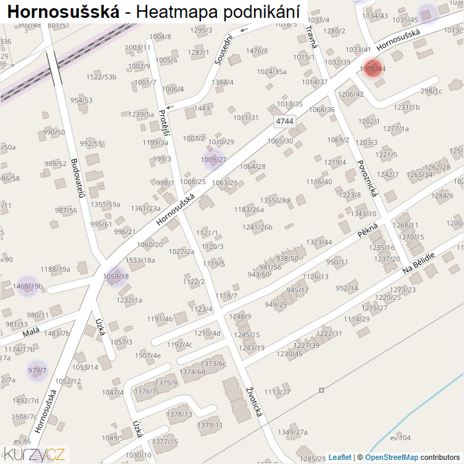 Mapa Hornosušská - Firmy v ulici.