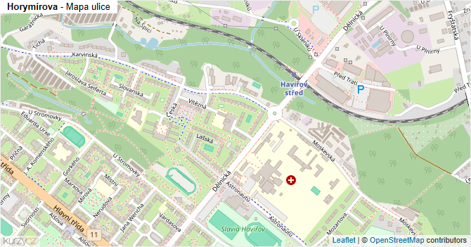 Horymírova - mapa ulice