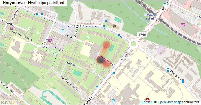 Horymírova - mapa podnikání