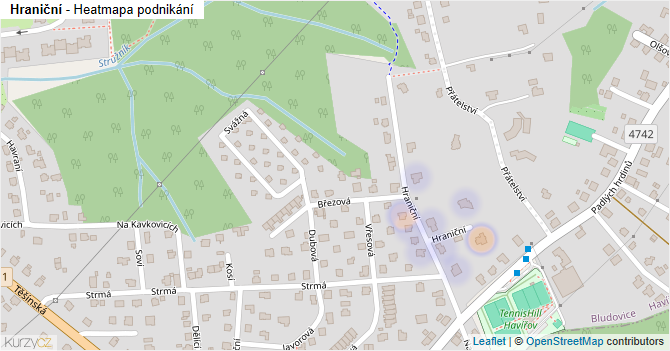 Hraniční - mapa podnikání