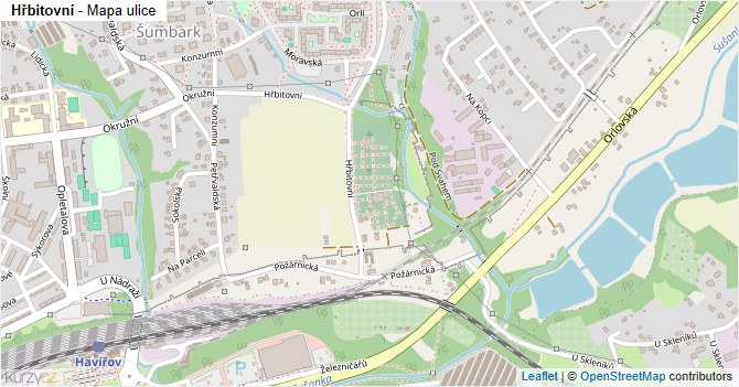 Hřbitovní - mapa ulice