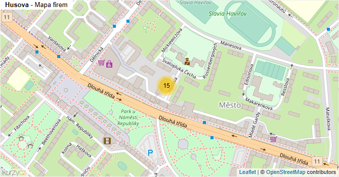Husova - mapa firem
