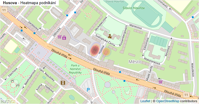 Husova - mapa podnikání