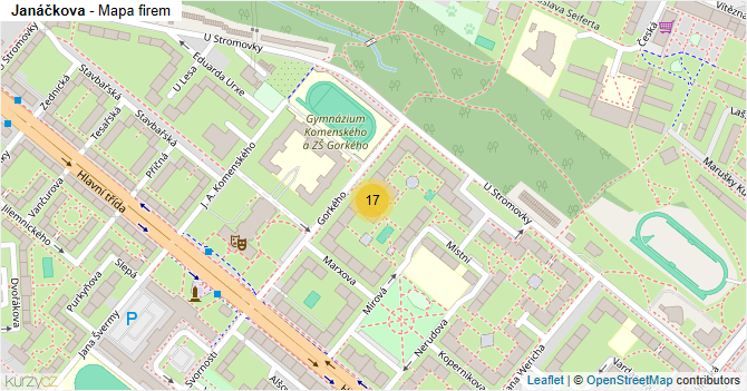 Janáčkova - mapa firem