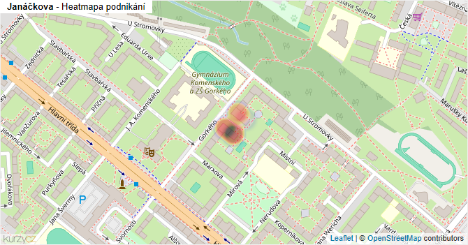 Janáčkova - mapa podnikání