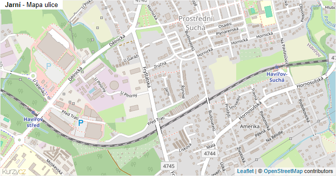 Jarní - mapa ulice