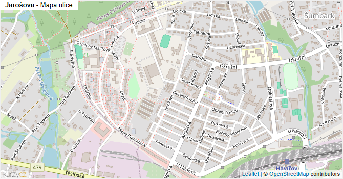 Jarošova - mapa ulice