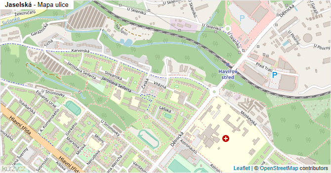 Jaselská - mapa ulice