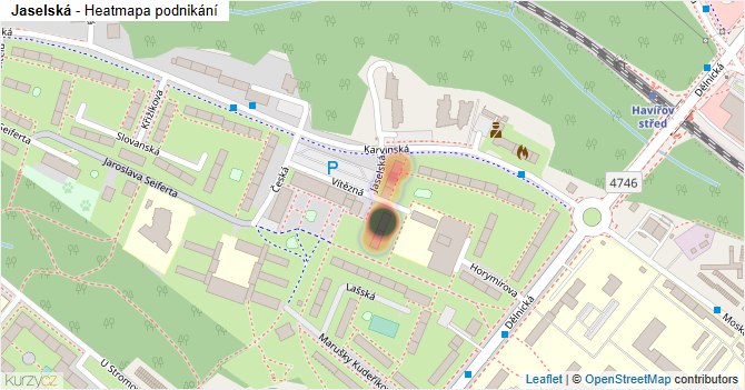 Jaselská - mapa podnikání
