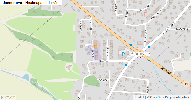 Jasmínová - mapa podnikání