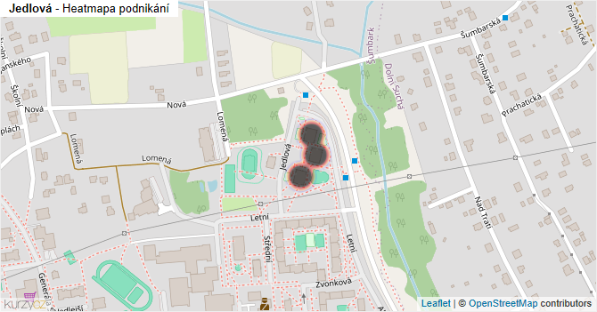 Jedlová - mapa podnikání