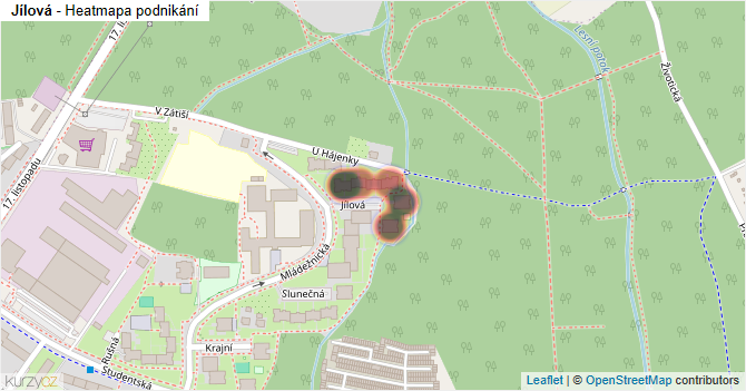 Jílová - mapa podnikání