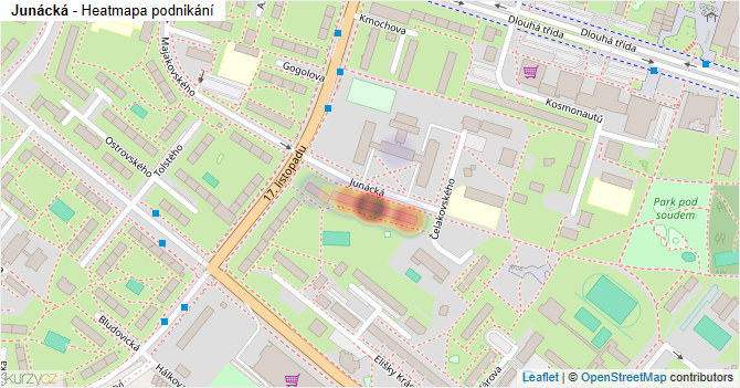 Junácká - mapa podnikání