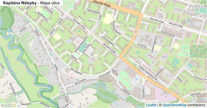 Kapitána Nálepky - mapa ulice
