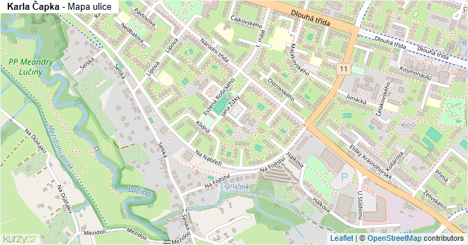 Karla Čapka - mapa ulice