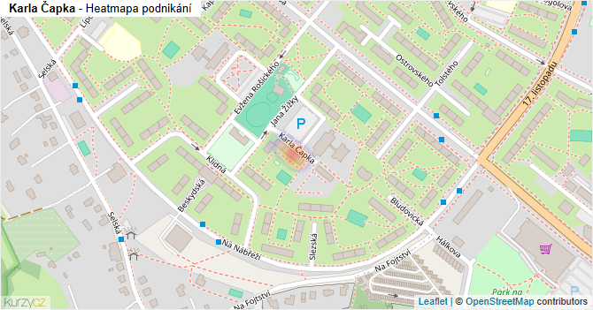 Karla Čapka - mapa podnikání