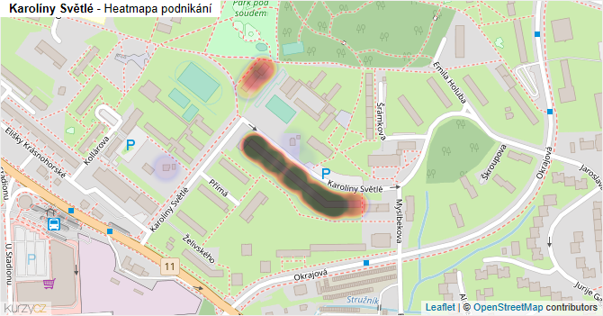 Karolíny Světlé - mapa podnikání