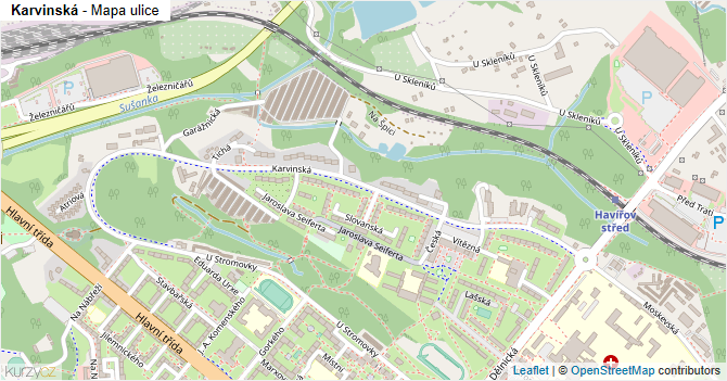 Karvinská - mapa ulice
