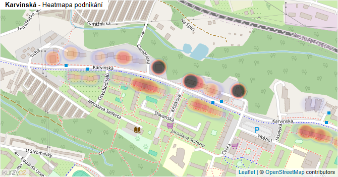 Karvinská - mapa podnikání