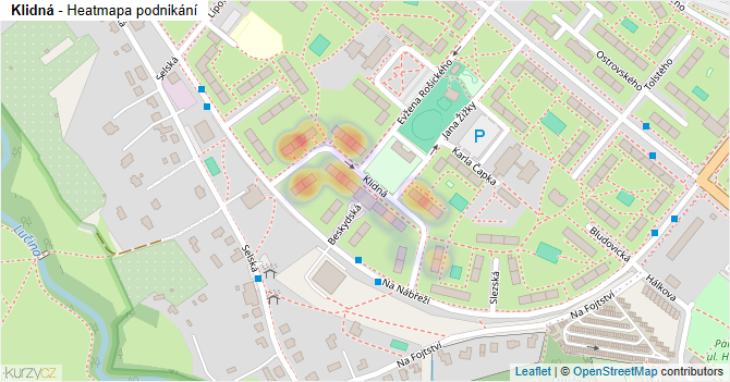 Klidná - mapa podnikání