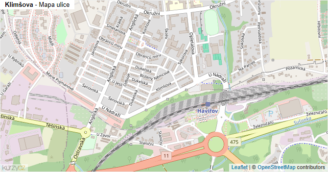 Klimšova - mapa ulice