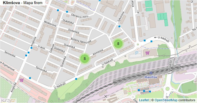 Klimšova - mapa firem