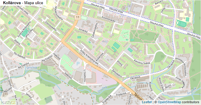 Kollárova - mapa ulice