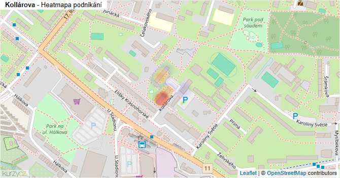 Kollárova - mapa podnikání