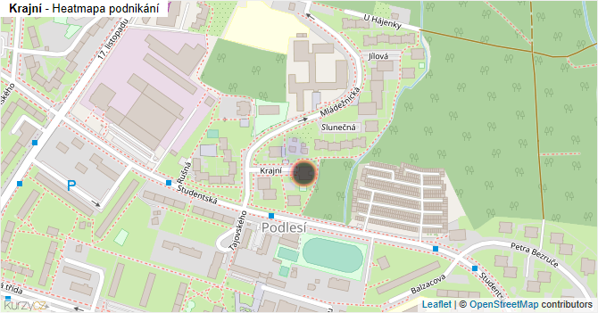 Krajní - mapa podnikání