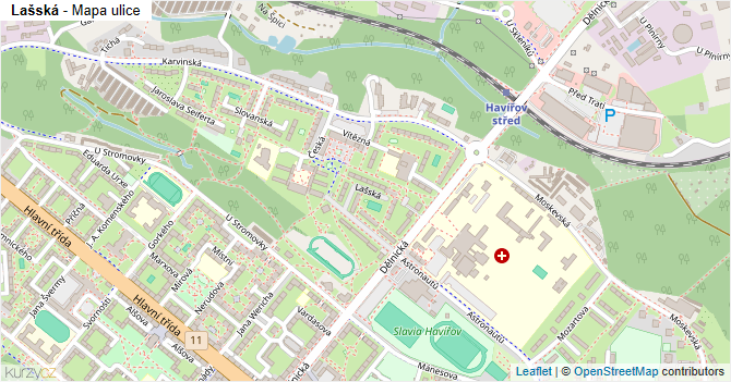 Lašská - mapa ulice