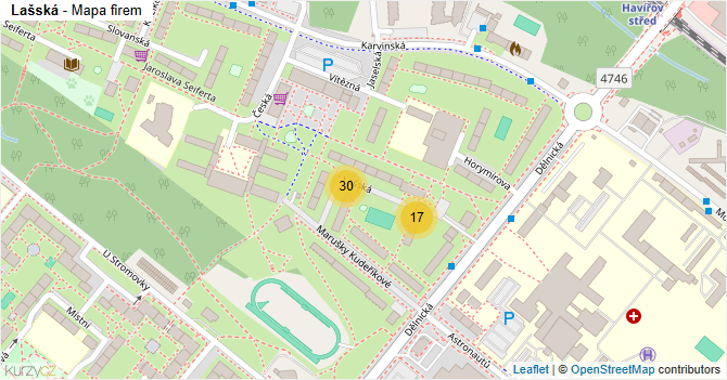 Lašská - mapa firem