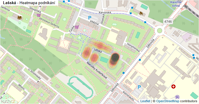 Lašská - mapa podnikání