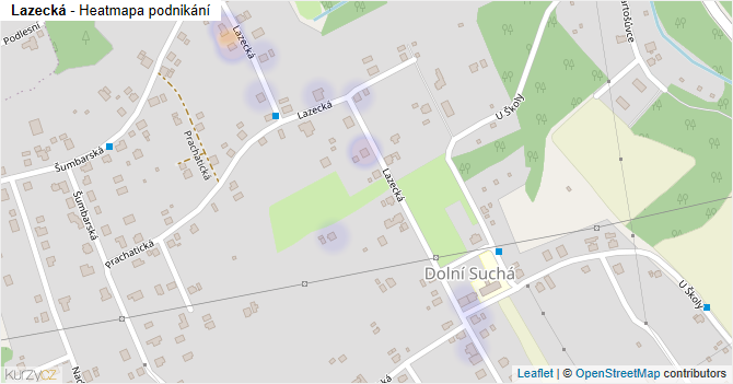 Lazecká - mapa ulice