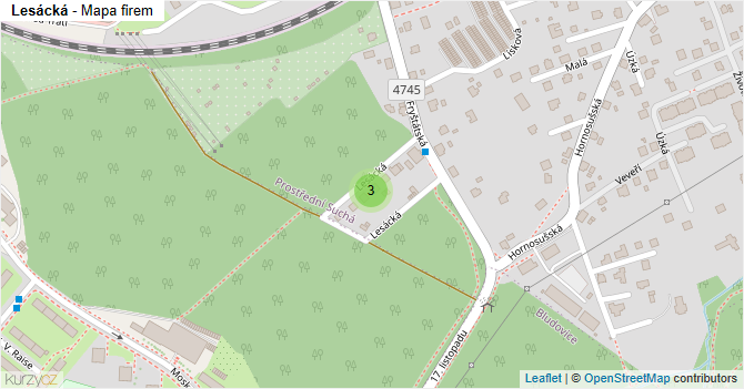 Lesácká - mapa firem