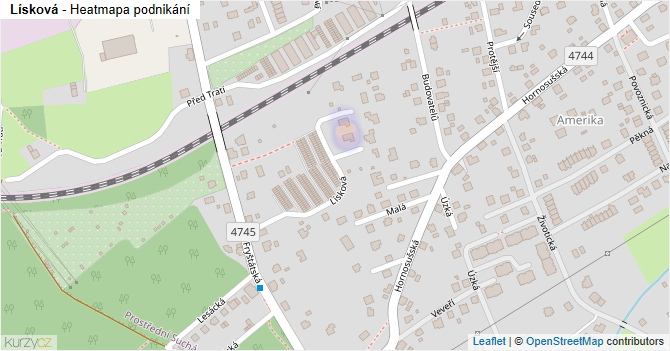 Lísková - mapa podnikání