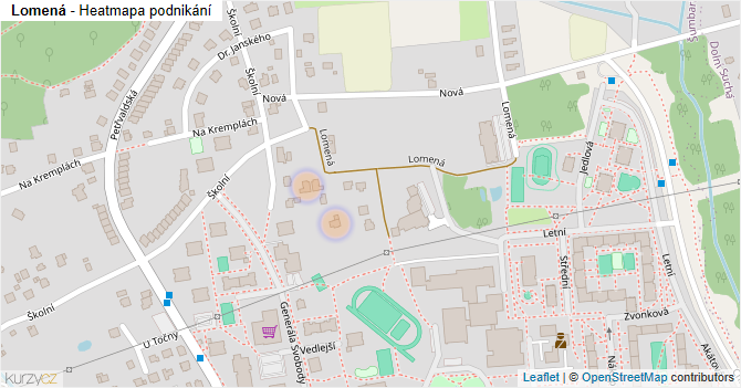 Lomená - mapa podnikání