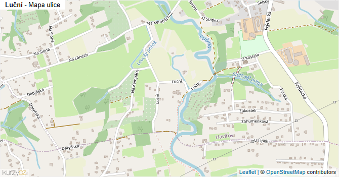 Luční - mapa ulice