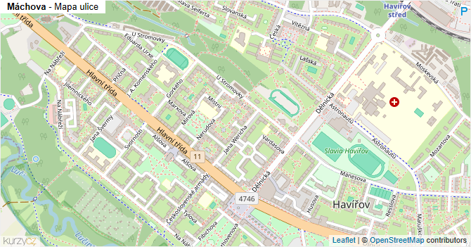 Máchova - mapa ulice