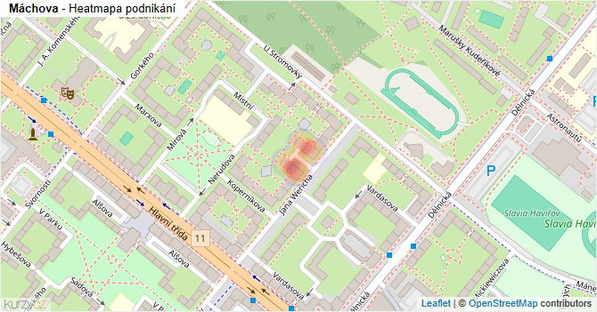 Máchova - mapa podnikání