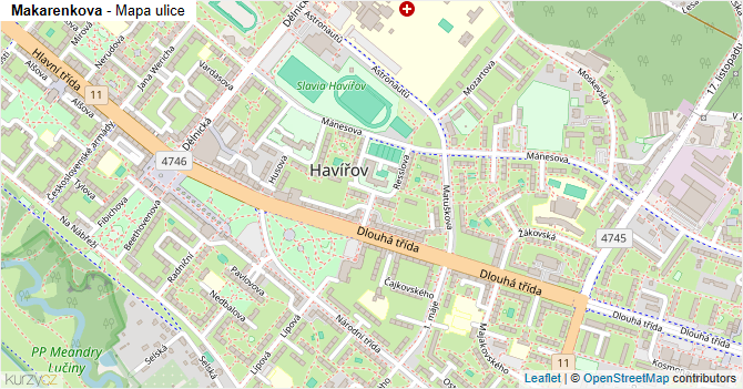 Makarenkova - mapa ulice