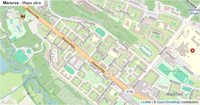 Marxova - mapa ulice