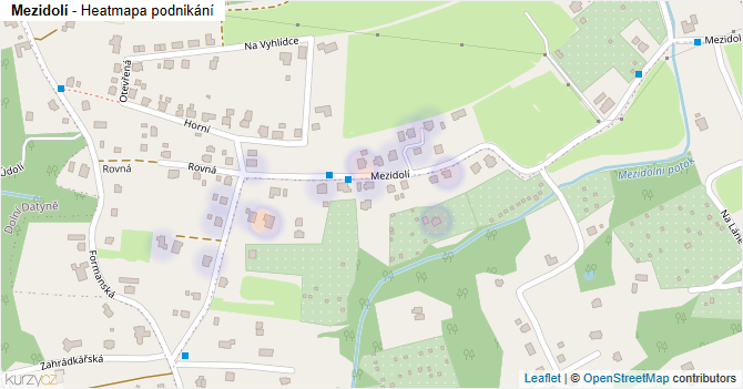 Mezidolí - mapa podnikání