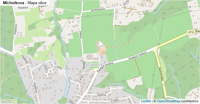 Michníkova - mapa ulice