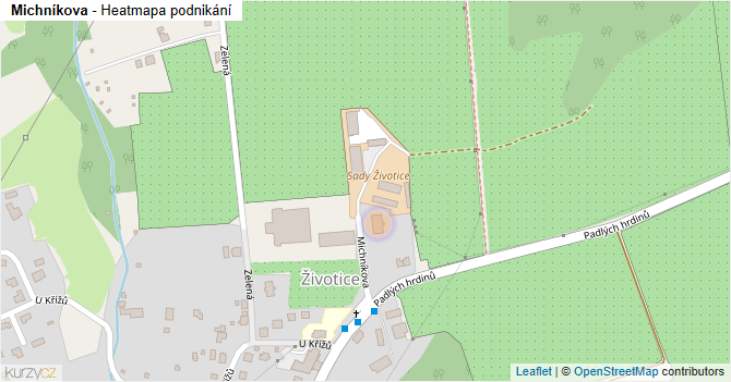 Michníkova - mapa podnikání
