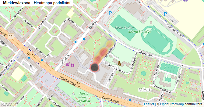 Mickiewiczova - mapa podnikání