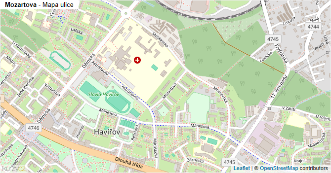 Mozartova - mapa ulice