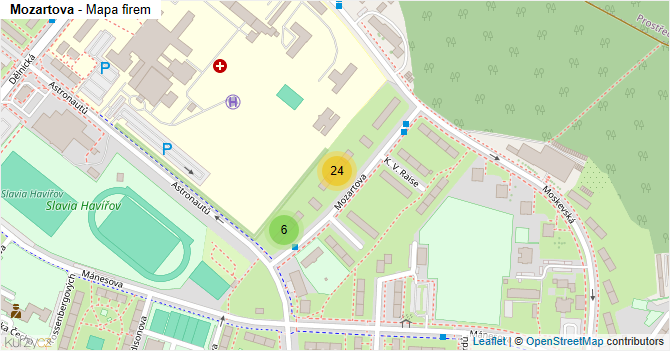 Mozartova - mapa firem